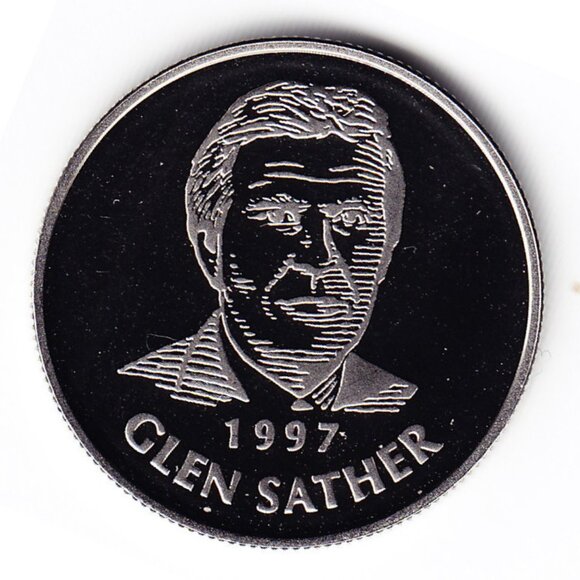 1997 Glen Sather Hockey Hall of Fame Medal 28mm (b19) - Picture 1 of 2